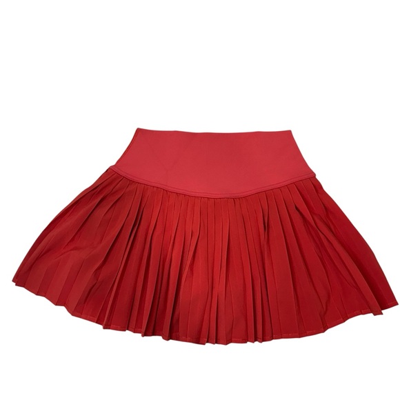 ALO Yoga Red Pleated Mini Tennis Skirt XS - Picture 2 of 7